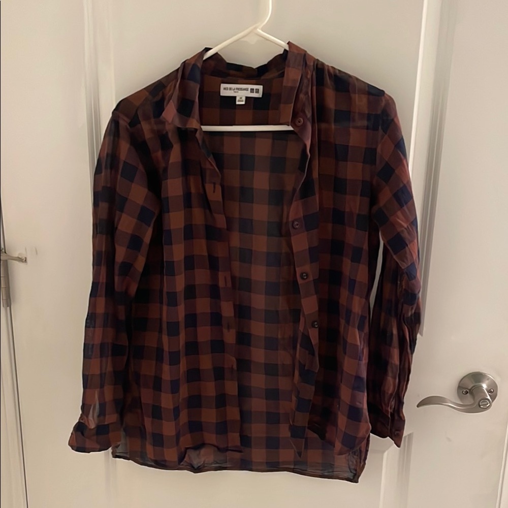 Uniqlo Ines de la fressange Plaid Button-Up Shirt